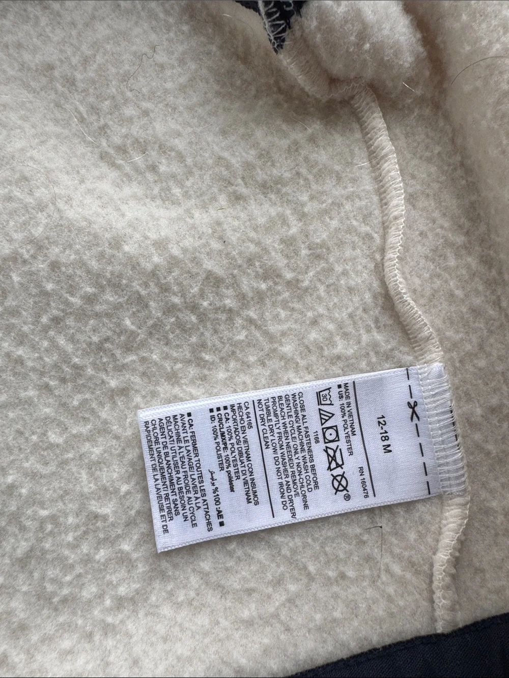 (2) Old Navy 12-18M - Kids Sherpa Vests- Navy and Cream + Grey. Smoke free home